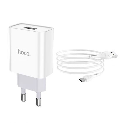 Зарядное устройство Hoco C81A Type-C 2.1A White