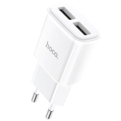 Зарядное устройство Hoco C88A (2USB/ 2.4A) + Cable iPhone White