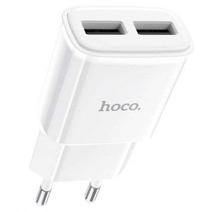 Зарядное устройство Hoco C88A (2USB/ 2.4A) + Cable iPhone White