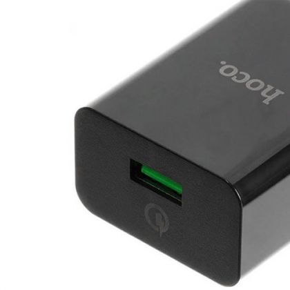 Зарядное устройство Hoco DC21A QC3.0 (1USB/ 3.0A) Black