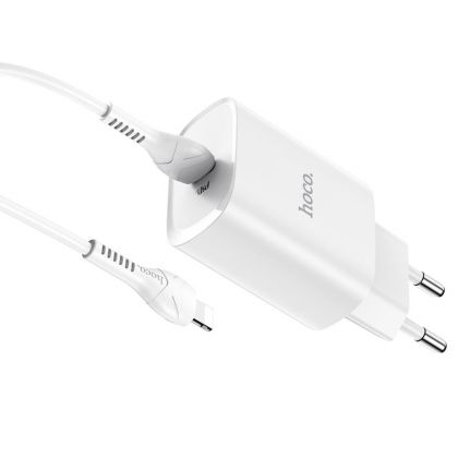 Зарядное устройство Hoco N14 PD20W + кабель Type-C to Lightning White
