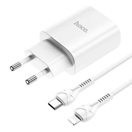 Зарядное устройство Hoco N14 PD20W + кабель Type-C to Lightning White