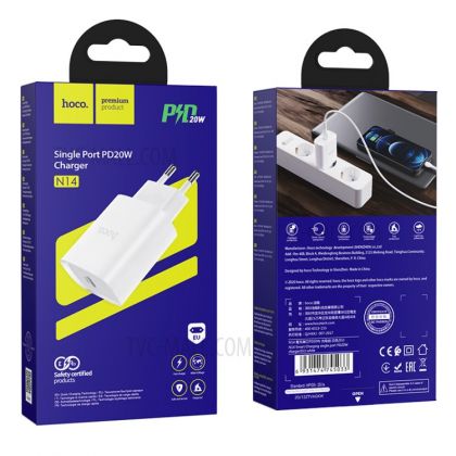 Зарядное устройство Hoco N14 PD (20W, Out: Type-C) white