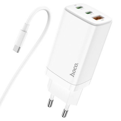 Зарядное устройство Hoco N16 65W PD+QC3.0 (1USB/ 2Type-C) + Type-C - Type-C White