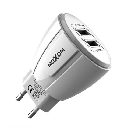 Зарядное устройство Moxom KH-68 2.1A 2USB + Cable Type-C White