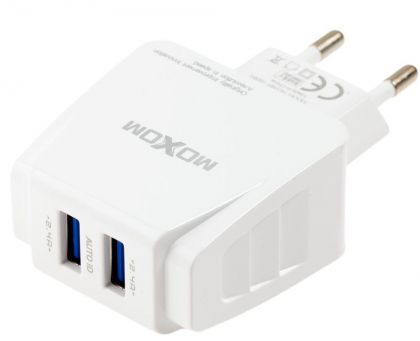 Зарядное устройство Moxom MX-HC03 2.4A 2USB + Cable Lightning White