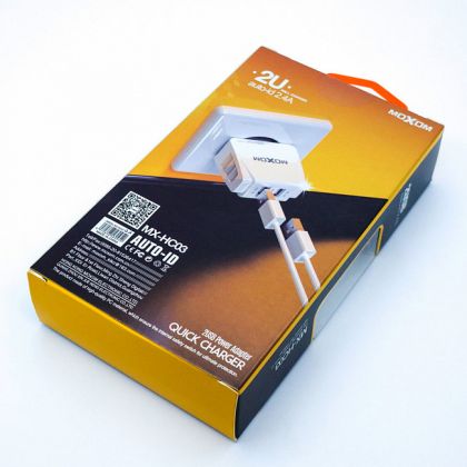 Зарядное устройство Moxom MX-HC03 2.4A 2USB + Cable Lightning White