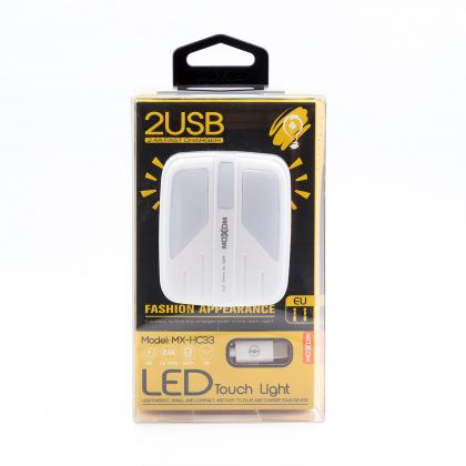 Зарядное устройство Moxom MX-HC33 LED 2.4A 2USB + Cable microUSB White