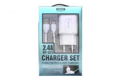 Зарядное устройство Remax RP-U22 2USB 2.4A Type-C White