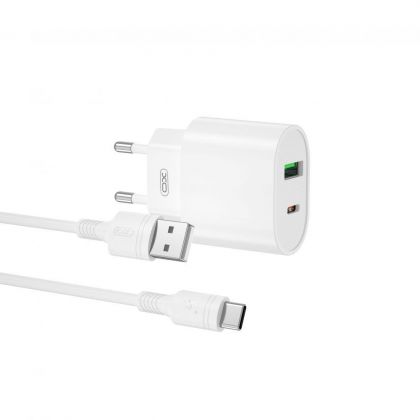 Зарядное устройство XO L81A EU PD20W+QC3.0 Type-C 2USB 18W White