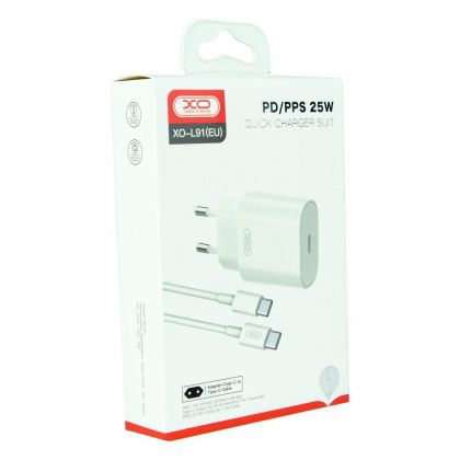 Зарядное устройство XO L91EU PD 25W Type-C to Type-C White