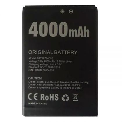 Батарея для Doogee X70 (BAT18724000) 4000 mAh /Original PRC/ 12 мес. гарантии