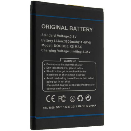 Батарея для Doogee X5 MAX, X5 Max Pro 3800 mAh/4000 mAh /Original PRC/ 12 мес. гарантии