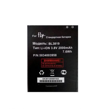 Батарея для Fly BL3819 (IQ4514 Quad Evo Tech 4) /Original PRC/ 12 мес. гарантии 2000 mAh