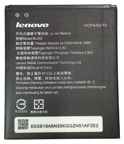 Батарея для Lenovo BL242 / A6010, A6000, K3, K30, A2020 /Original/ 12 мес. гарантии