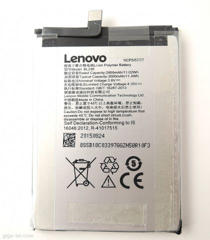 Батарея для Lenovo BL246) Vibe Shot /Original PRC/ 12 мес. гарантии