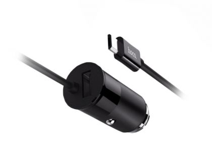 Автомобильное ЗУ Hoco Z17 + USB Cable Type-C Black (2.4A)