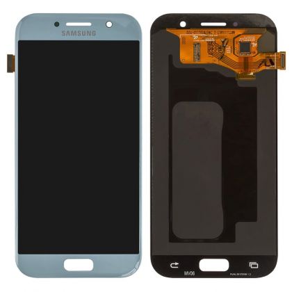 Дисплей (LCD) Samsung GH97-19723C A720F Galaxy A7 (2017) с сенсором голубой сервисный