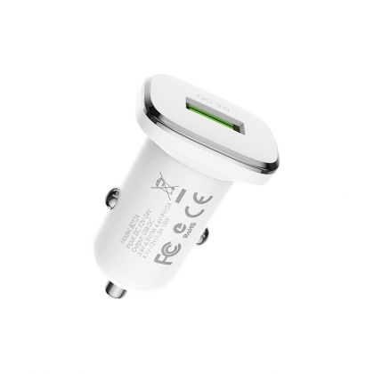 Автомобильное ЗУ Borofone BZ12A QC 3.0 18W + Кабель USB to Type-C White