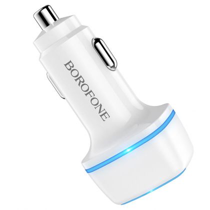 Автомобильное ЗУ Borofone BZ14 Type-C 2USB 2.4A White