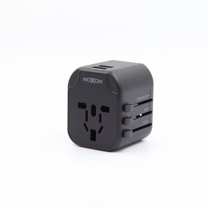 Зарядное устройство MOXOM HC24 с переключением EU/USA/UK + 2USB/2.4A Black