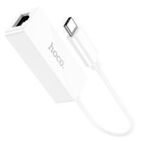 Адаптер Hoco UA22 LAN 100 Mbps (переходник Type-C to RJ45 (F) / Ethernet) 0.145m белый