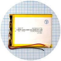 Батарея универсальный 406075 74 х 59 х 3 мм 3900 mAh 3.7V,