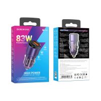 Авто Зарядное Устройство Borofone BZ20A Smart 83W dual port PD65W+QC3.0 Фиолетовый