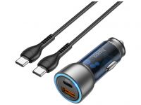 Авто Зарядное Устройство Hoco NZ8 Sprinter 43W PD25W+QC3.0 Type-C to Type-C Синий
