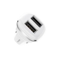 Автомобильное ЗУ Borofone BZ12 2.4A 2 USB + Кабель USB to Micro White