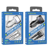 Автомобильное ЗУ Borofone BZ14A PD20W+QC3.0 Type-C to Lightning 3A White