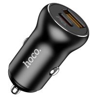Автомобильное ЗУ Hoco NZ5 Smooth road PD 30W+QC3.0 Type-C to Type-C Black