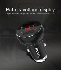 Автомобильное ЗУ Hoco Z22 LED 2 USB Black