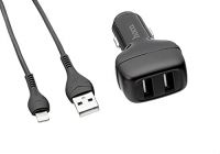 Автомобильное ЗУ Hoco Z36 Leader Lightning 2USB Black