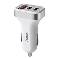 Автомобильное ЗУ Hoco Z3 (2USB/ 3.1A) с дисплеем White