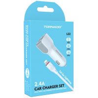 Автомобильное ЗУ Tornado L22 2USB Lightning White