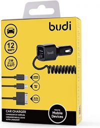 Автомобильное ЗУ Budi M8J066T3 2.4A 1USB / Lightning / micro USB / 30 Pin