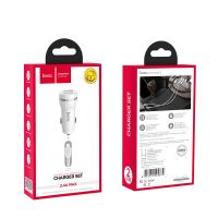 Автомобильное ЗУ Hoco Z27 2USB 2.4A / Type-C White