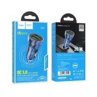 Автомобильное зарядное устройство Hoco Z47 2 USB QC 20W сине-черное