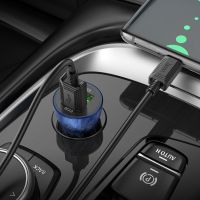 Автомобильное зарядное устройство Hoco Z47 2 USB QC 20W сине-черное