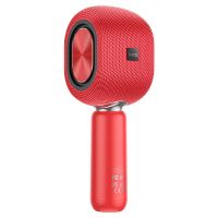 Беспроводной караоке микрофон колонка Hoco BK8 |BT5.0, TWS, AUX/TF, DSP, 5W, 6-8h| красный