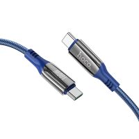 Кабель Hoco S51 с дисплеем Type-C to Type-C PD 100W 1.2m синий