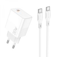 Сетевое Зарядное Устройство Borofone BA77A Insightful PD/QC 30W Type-C to Lightning Белый