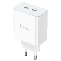 Сетевое зарядное устройство Hoco C108A 2xType-C PD 35W белое