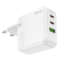 Сетевое зарядное устройство Hoco C115A 2 Type-C/ USB PD 65W белое
