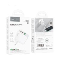 Сетевое зарядное устройство Hoco C115A 2 Type-C/ USB PD 65W белое