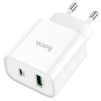 Сетевое зарядное устройство Hoco C80A Plus USB/ Type-C QC PD белое