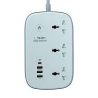 Сетевой Удлинитель LDNIO SCW3451 |3USB/1Type-C, 3Sockets. QC/PD, 30W/10A, 2m  EU Plug| WiFi White