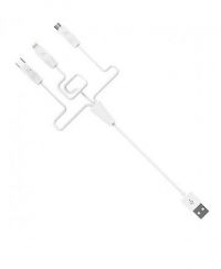 USB Cable Hoco X1 3in1 Lightning + MicroUSB + Type-C 2.1A  White 1m