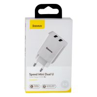 Зарядное устройство Baseus 2 USB 10.5W 2A CCFS-R White